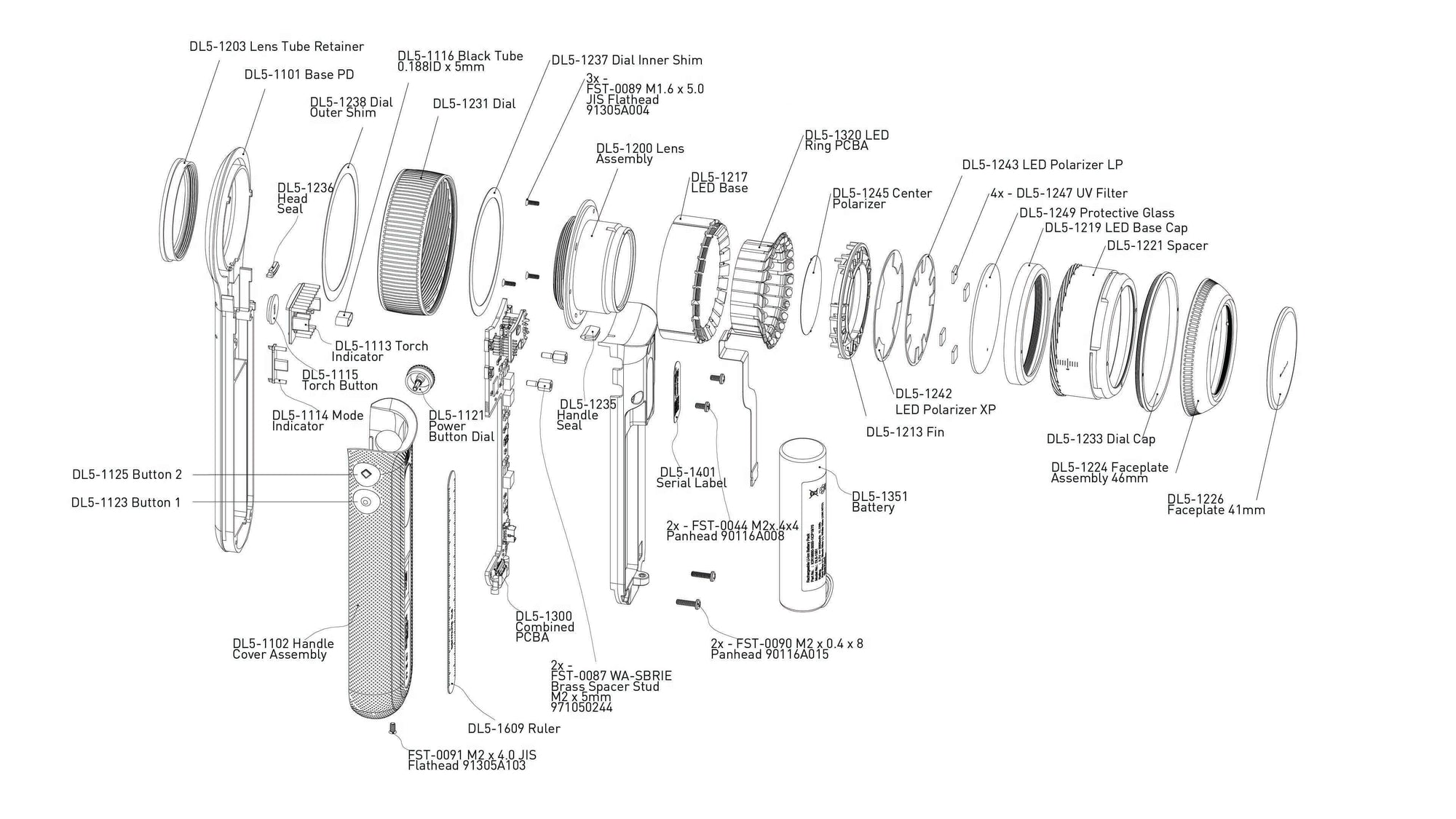 DL5-1213 Fin LED Ring W/Glass Alignment Pins DL5