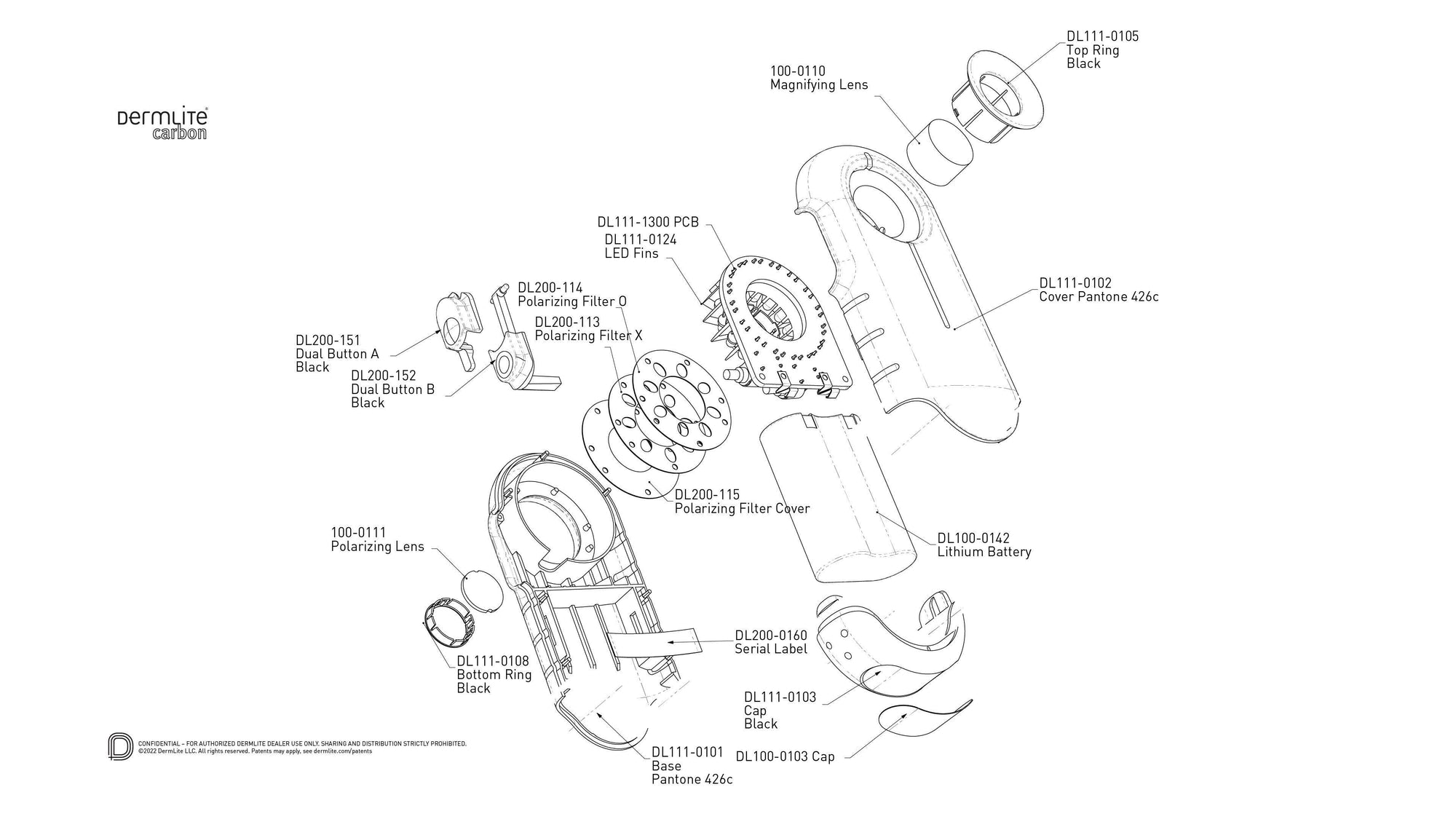 111-0101 Dermlite Carbon Base Plastic